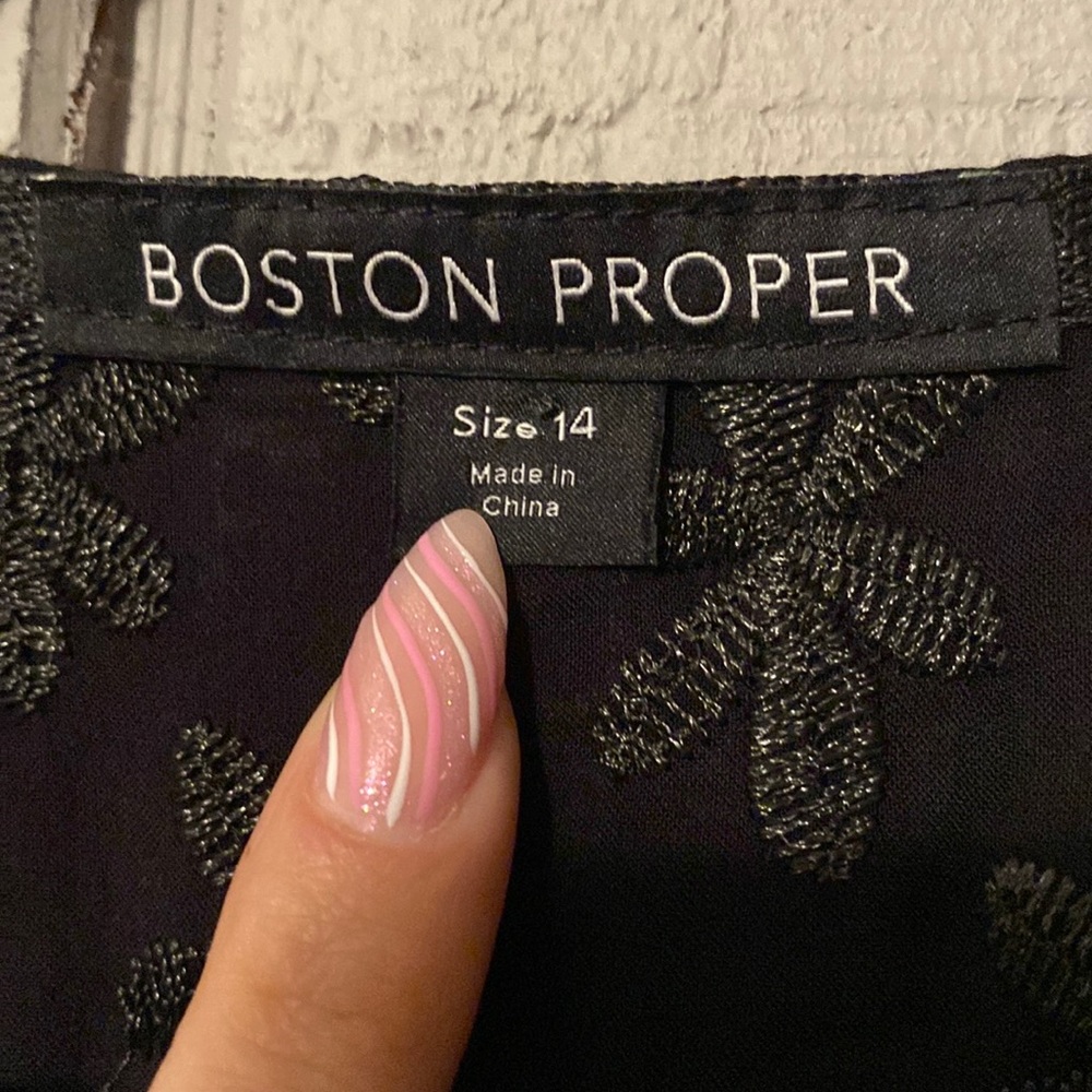 Boston Proper Black High-Low V-Neck Dress Size 14 NWT - Picture 4 of 8